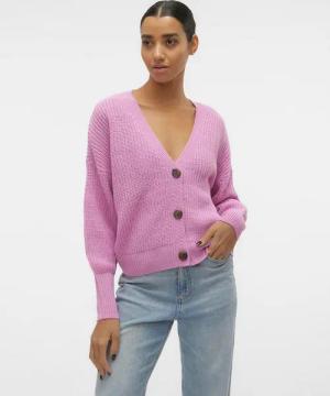Vero Moda Strickjacke VMLEA LS V-NECK CUFF CARDIGAN NOOS Rippstrick