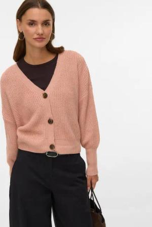 Vero Moda Strickjacke "VMLEA LS V-NECK CUFF CARDIGAN NOOS" Rippstrick