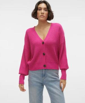 Vero Moda Strickjacke VMLEA LS V-NECK CUFF CARDIGAN NOOS Rippstrick
