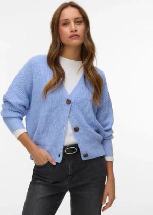 Vero Moda Strickjacke "VMLEA LS V-NECK CUFF CARDIGAN NOOS" Rippstrick