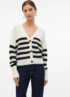 Vero Moda Strickjacke "VMLEA LS V-NECK CUFF CARDIGAN NOOS" Rippstrick