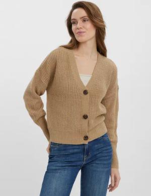 Vero Moda Strickjacke "VMLEA LS V-NECK CUFF CARDIGAN NOOS" Rippstrick