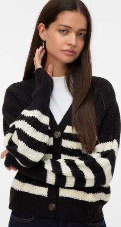 Vero Moda Strickjacke VMLEA LS V-NECK CUFF CARDIGAN NOOS Rippstrick