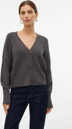 Vero Moda Strickjacke VMLEA LS V-NECK CUFF CARDIGAN NOOS Rippstrick