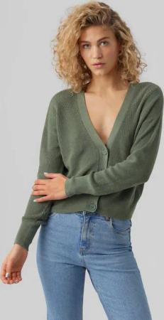 Vero Moda Strickjacke VMNEWLEXSUN LS SHORT V-NECK CAR GA NOOS mit Knopfleiste