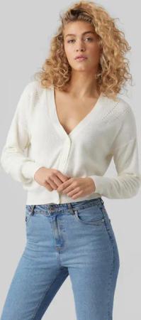 Vero Moda Strickjacke "VMNEWLEXSUN LS SHORT V-NECK CAR GA NOOS" mit Knopfleiste