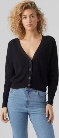 Vero Moda Strickjacke VMNEWLEXSUN LS SHORT V-NECK CAR GA NOOS mit Knopfleiste