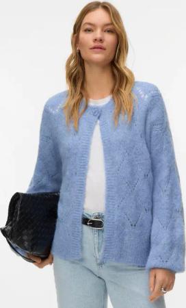 Vero Moda Strickjacke "VMSHELL LS O-NECK ONEBUTTON CARDIGAN BOO"