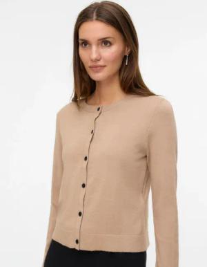 Vero Moda Strickjacke "VMVICKY LS O-NECK BUTTON CARDIGAN NOOS"