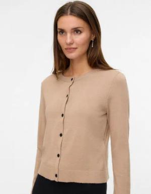 Vero Moda Strickjacke VMVICKY LS O-NECK BUTTON CARDIGAN NOOS