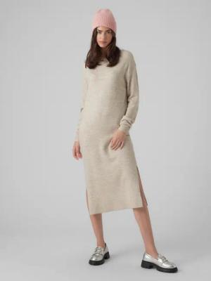 Vero Moda Strickkleid 10291689 Beige Relaxed Fit