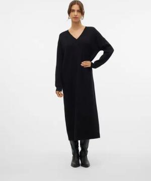Vero Moda Strickkleid VMGOLD LS V-NECK 7/8 DRESS GA