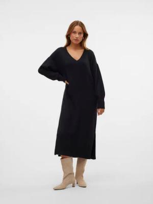 Vero Moda Strickkleid VMJUPITER LS V-NECK CALF DRESS BF