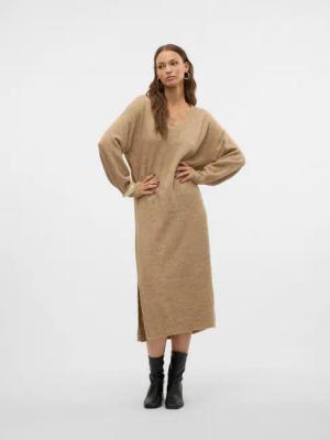 Vero Moda Strickkleid VMJUPITER LS V-NECK CALF DRESS BF