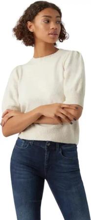 Vero Moda Strickpullover Damen Strickpullover mit Puff und 2/4-Ärmeln