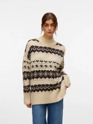 Vero Moda Strickpullover VMAMPLE LS HIGH NECK PULLOVER BOO
