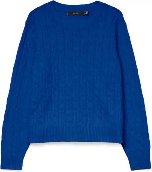 Vero Moda Strickpullover "VMARIES LS O-NECK CABLE PULLOVER BF" mit Zopfstrickmuster