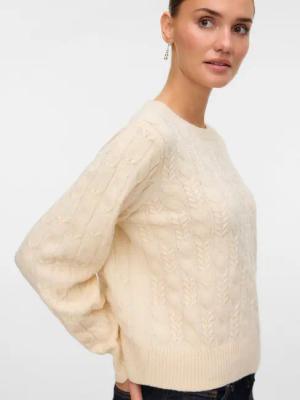 Vero Moda Strickpullover VMARIES LS O-NECK CABLE PULLOVER BF mit Zopfstrickmuster