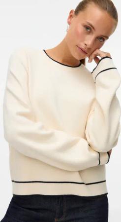 Vero Moda Strickpullover "VMGOLD LS O-NECK DOUBLE CONTRAST PULL"