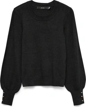 Vero Moda Strickpullover "VMHAPPY LS O-NK BUTTON CUFF PULLOVER BOO"