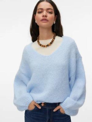 Vero Moda Strickpullover VMMAYBE LS 2WAY V-NECK PULLOVER NOOS Kunstfaser, locker geschnitten, V-Ausschnitt