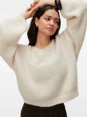 Vero Moda Strickpullover VMMAYBE LS 2WAY V-NECK PULLOVER NOOS Kunstfaser, locker geschnitten, V-Ausschnitt