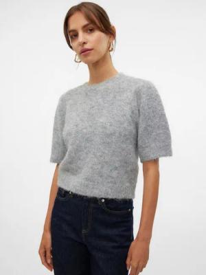 Vero Moda Strickpullover VMNOVAH SS O-NECK PUFF PULLOVER GA NOOS