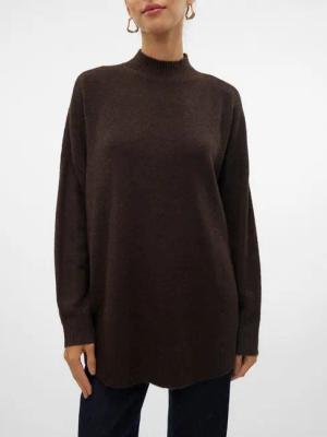 Vero Moda Strickpullover VMPLAZA LS HIGHNECK LONG PULLOVER GA BOO