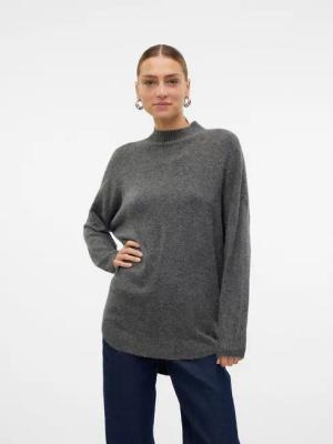 Vero Moda Strickpullover VMPLAZA LS HIGHNECK LONG PULLOVER GA BOO