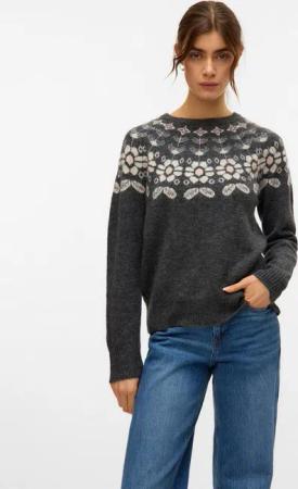 Vero Moda Strickpullover VMSIMONE LS NORDIC PULLOVER GA REP BOO