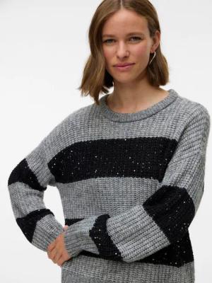 Vero Moda Strickpullover VMSPARKLE LS O-NECK PULLOVER