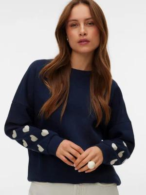 Vero Moda Sweatshirt VMKAROL BEA LS SWEAT BOX JRS GA mit Blumendruck