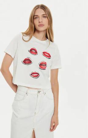 Vero Moda T-Shirt Elena 10326789 Weiß Boxy Fit