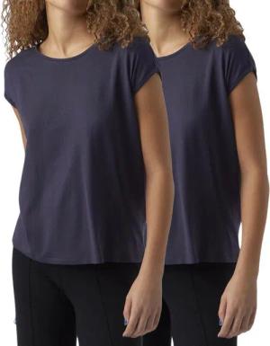 Vero Moda T-Shirt Stilvolles Basic Shirt mit Rundhalsausschnitt (2er-Pack) in Unifarbe