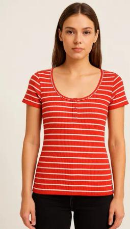 Vero Moda T-Shirt VMSEA SS HENLEY TOP JRS