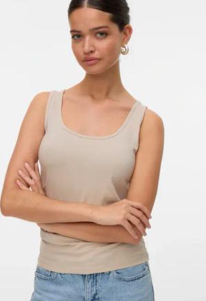 Vero Moda Tanktop "VMLULU LONG TANK TOP JRS GA NOOS" Baumwollmischung, regular fit