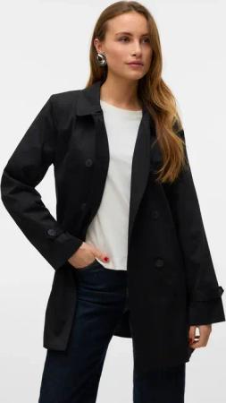 Vero Moda Trenchcoat "VMCHELSEA OLIVIA TRENCHCOAT NOOS" kurzer 2-Reiher mit abnehmbarem Bindegürtel