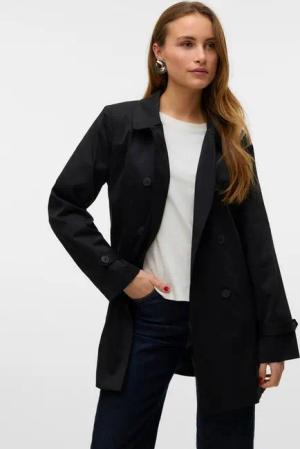 Vero Moda Trenchcoat VMCHELSEA OLIVIA TRENCHCOAT NOOS kurzer 2-Reiher mit abnehmbarem Bindegürtel