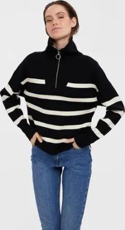 Vero Moda Troyer VMSABA STRIPE LS HIGHNECK BLOUSE GA NOOS