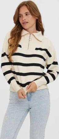 Vero Moda Troyer VMSABA STRIPE LS HIGHNECK BLOUSE GA NOOS