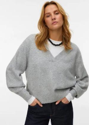 Vero Moda V-Ausschnitt-Pullover VMBOOM LS V-NECK PULLOVER NOOS
