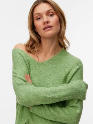 Vero Moda V-Ausschnitt-Pullover VMCREWLEFILE LS V-NECK BLOUSE NOOS