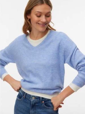 Vero Moda V-Ausschnitt-Pullover VMCREWLEFILE LS V-NECK BLOUSE NOOS