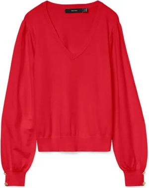 Vero Moda V-Ausschnitt-Pullover VMHOLLYKARIS LS V-NECK PULLOVER GA BOO