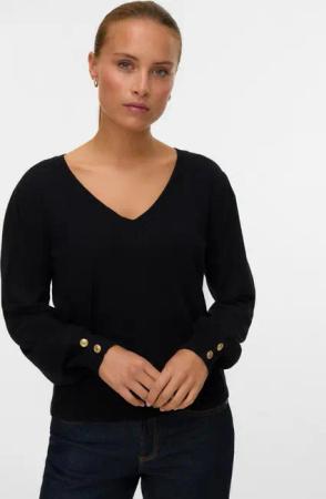 Vero Moda V-Ausschnitt-Pullover VMHOLLYKARIS LS V-NECK PULLOVER GA BOO