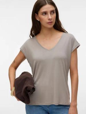 Vero Moda V-Shirt VMFILLI SS V-NECK TEE GA NOOS Materialmix, relaxed fit