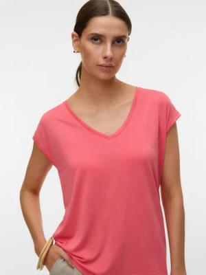 Vero Moda V-Shirt VMFILLI SS V-NECK TEE GA NOOS Materialmix, relaxed fit