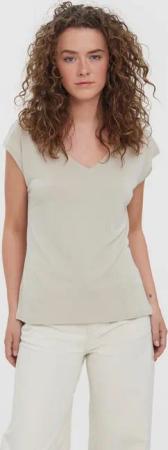 Vero Moda V-Shirt VMFILLI SS V-NECK TEE GA NOOS Materialmix, relaxed fit
