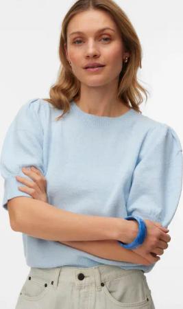 Vero Moda "VMDOFFY 2/4 O-NECK PULLOVER GA NOOS" mit kurzen Puffärmeln