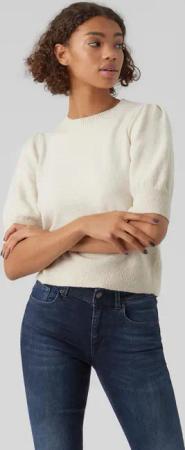 Vero Moda "VMDOFFY 2/4 O-NECK PULLOVER GA NOOS" mit kurzen Puffärmeln